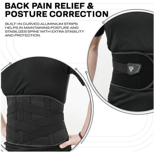 RDX PB Adjustable Waist Support Belt Lumber Padded For Lower Back Pain | RDX