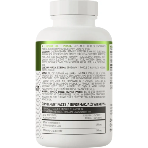 OstroVit Betaine HCl + Pepsin 100 capsules | OstroVit