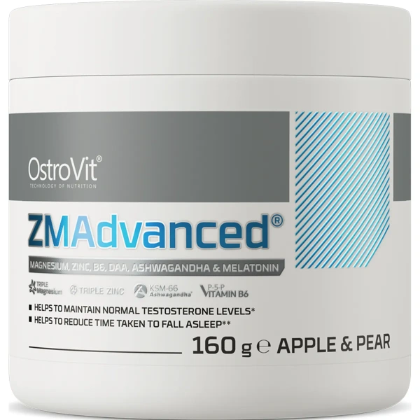 OstroVit ZMAdvanced 160g - Magnesium, B6, Zinc, DAA, Ashwagandha & Melatonin | OstroVit