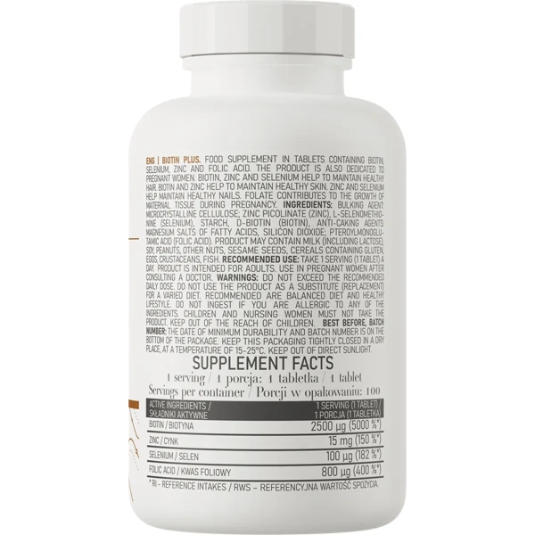 OstroVit Biotin Plus 100 tablets | OstroVit