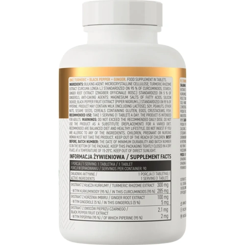 OstroVit Turmeric + Black Pepper + Ginger 90 tablets | OstroVit