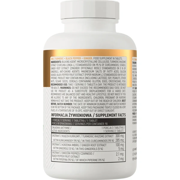 OstroVit Turmeric + Black Pepper + Ginger 90 tablets | OstroVit