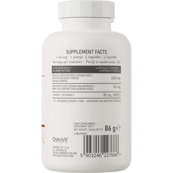 OstroVit Marine Collagen + Hyaluronic Acid + Vitamin C 120 capsules | OstroVit