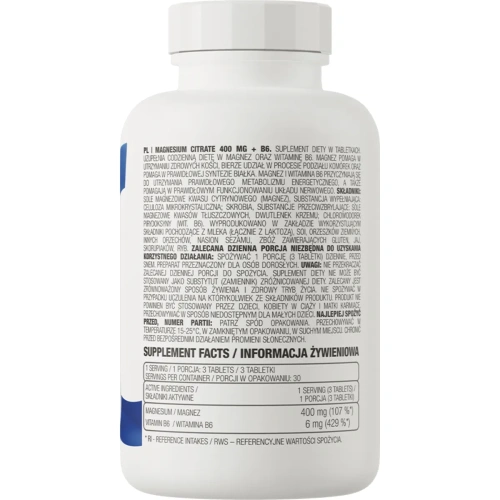 OstroVit Magnesium Citrate 400 mg + B6 90 tabs | OstroVit