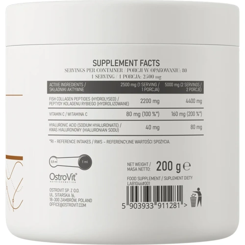 OstroVit Marine Collagen + Hyaluronic Acid + Vitamin C 200g | OstroVit