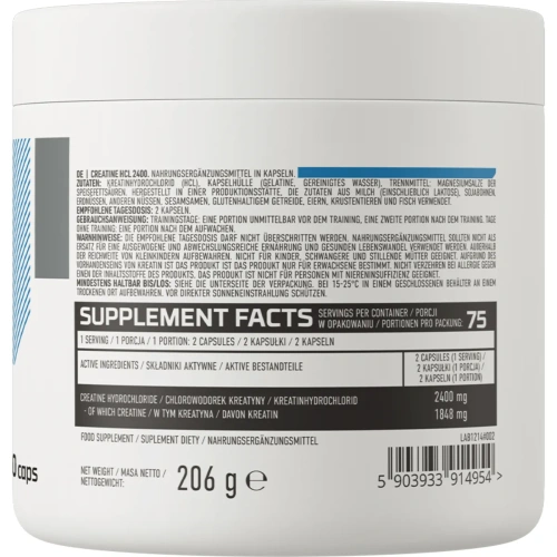 OstroVit Creatine HCL 2400, 150caps | OstroVit