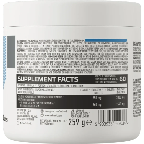 OstroVit Creatine Micronized 240 tablets | OstroVit