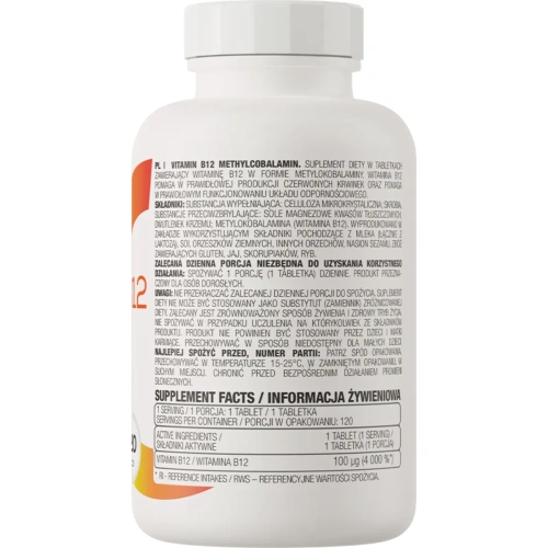 OstroVit Vitamin B12 Methylcobalamin 100 µg 120 tablets | OstroVit
