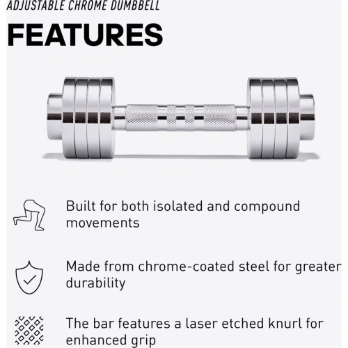 Adidas Adjustable Chrome Dumbbell Set, 5kg | Adidas