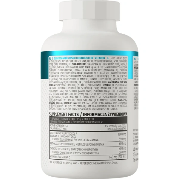 Glucosamine + MSM + Chondroitin + Vitamin C 90 tablets | OstroVit