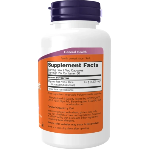 NOW Foods, Red Yeast Rice, Punane pärmriis, 600 mg, 120 Veg Capsule... 2