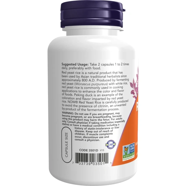 NOW Foods, Red Yeast Rice, 600 mg, 120 Veg Capsules | Now Foods