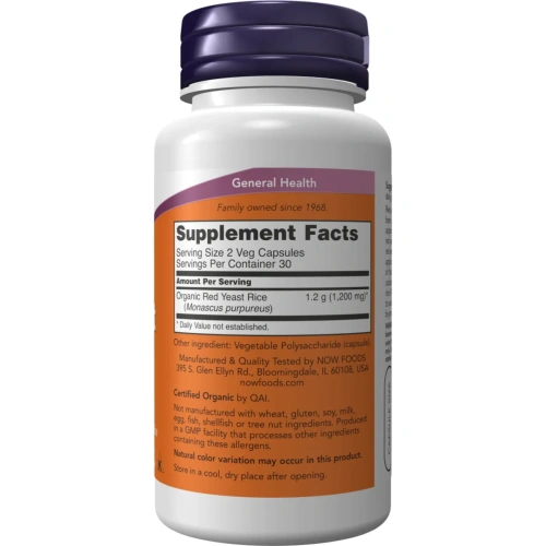 NOW Foods, Red Yeast Rice, 600 mg, 60 Veg Capsules | Now Foods