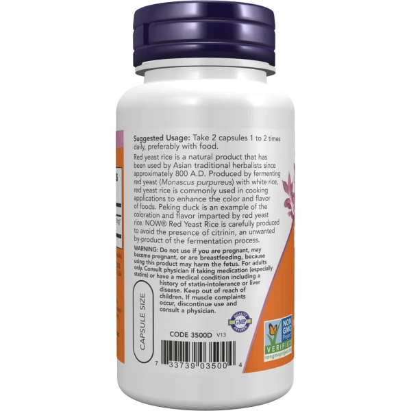 NOW Foods, Red Yeast Rice, 600 mg, 60 Veg Capsules | Now Foods
