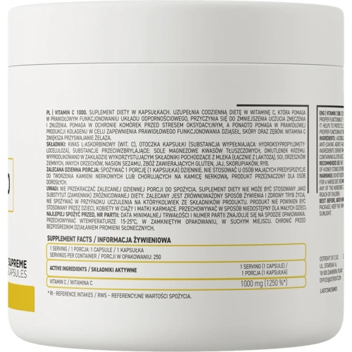 OstroVit Vitamin C 1000 mg 250 capsules | OstroVit