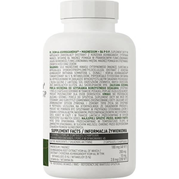 OstroVit KSM-66 AShwaganda + Magnesium + B6 90 caps | OstroVit