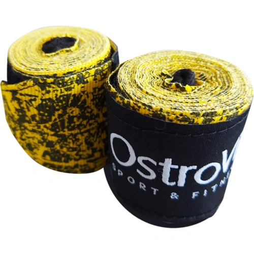 OstroVit Boxing bandage yellow and black 2.5m | Plaukstas locītavas...