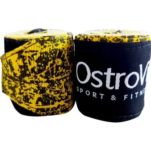 OstroVit Boxing bandage yellow and black 2.5m | OstroVit