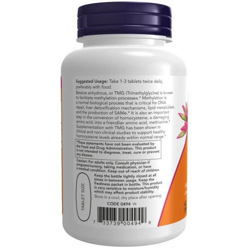 NOW Foods, TMG, 1000 mg, 100 tabletti | Now Foods