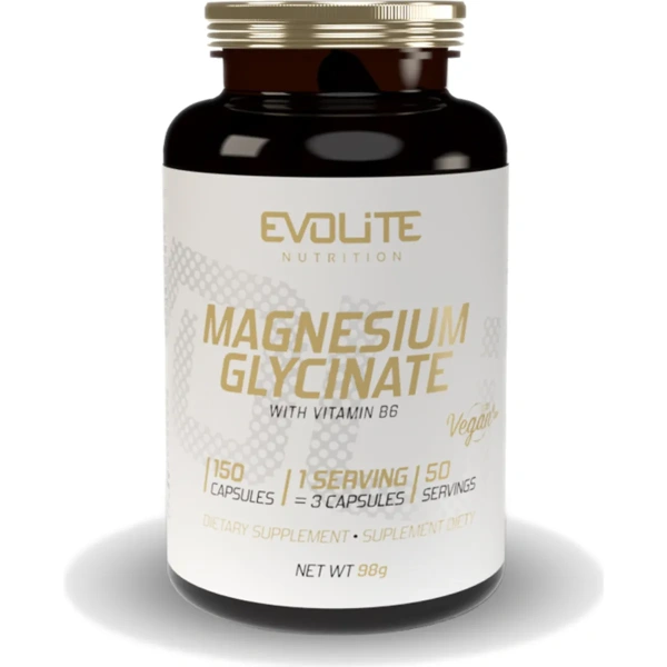 Evolite Nutrition Magnesium Glycinate 555 mg + B6 150 Vcaps | Evolite