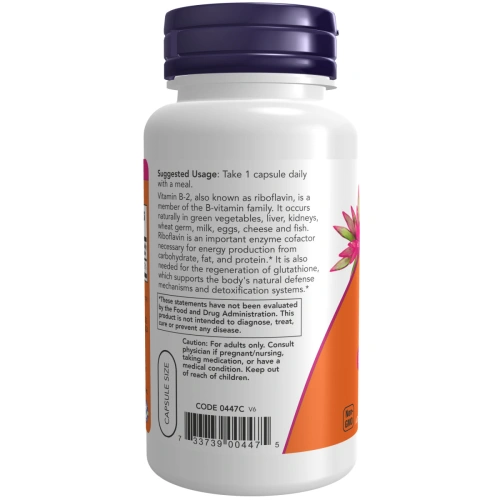 NOW Foods, B-2, 100 mg, 100 Veg Capsules | Now Foods