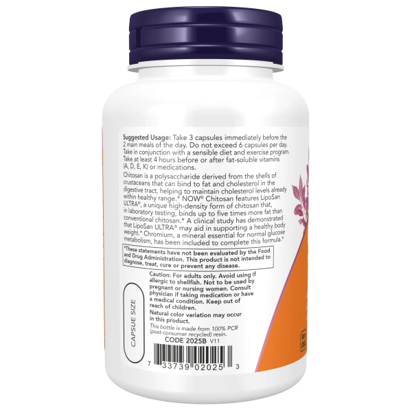 NOW Foods, Chitosan, 500mg Plus Chromium - 120 vcaps | 