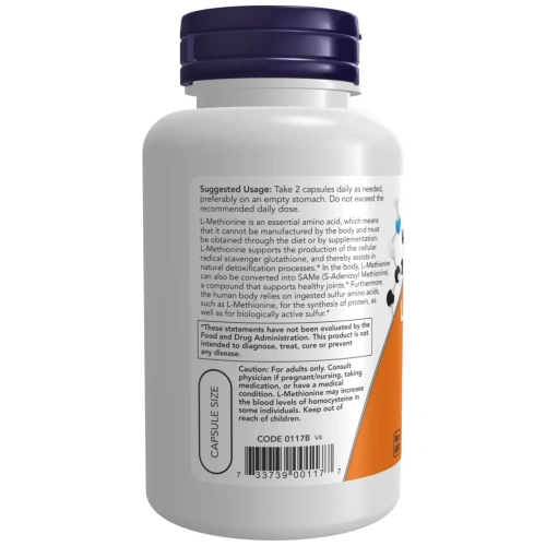 NOW Foods L-Methionine, 500mg - 100 caps | Now Foods