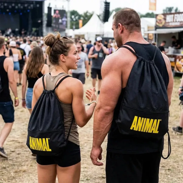 Animal Drawstring Bag Black/Yellow LOGO | Universal Nutrition