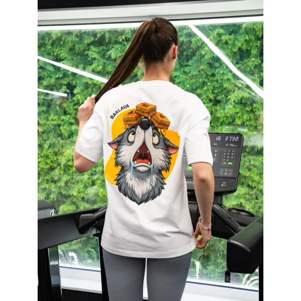 BioTechUSA Limited Edition Oversized T-särk – valge (Baklava) | BiotechUSA