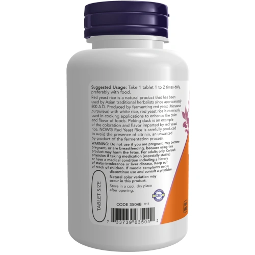 NOW Foods Red Yeast Rice Concentrated 10:1 Extract, 1200mg - 60 tablets | Now Foods