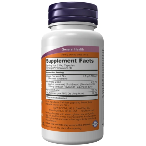 NOW Foods Red Yeast Rice with CoQ10, 600mg, 60caps | Antioksüdandid... 2
