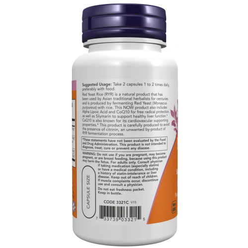 NOW Foods Red Yeast Rice with CoQ10, 600mg, 60caps | Now Foods