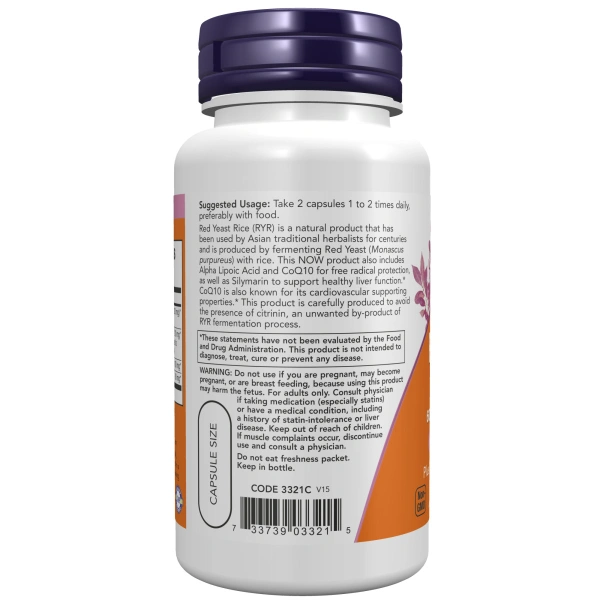 NOW Foods Red Yeast Rice with CoQ10, 600mg, 60caps | Now Foods