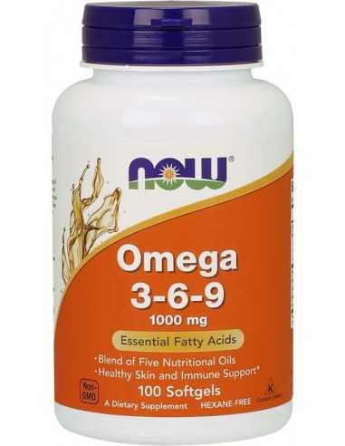 Now Foods, Omega 3-6-9, 1000 mg, 100 geelkapslit