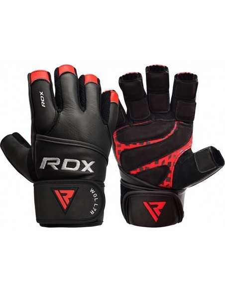 RDX L7 Crown Leather Fitness Gloves with Strap