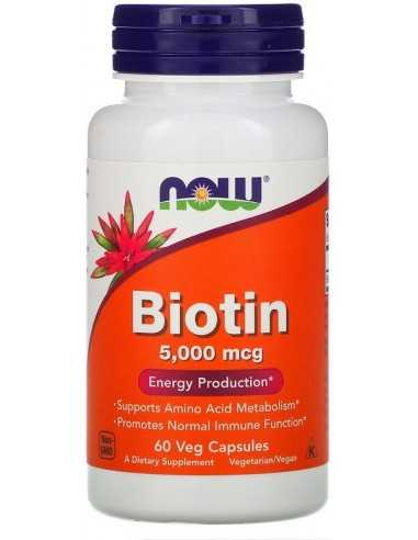 Now Foods, Biotin (Biotiin), 5,000 mcg, 60 kapslit