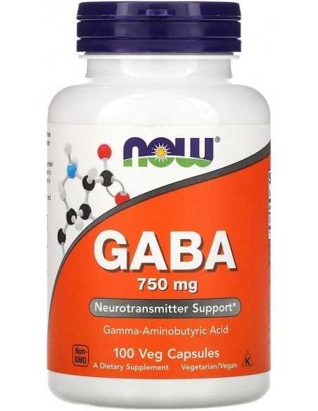 Now Foods, GABA, 750 mg, 100 kapslit