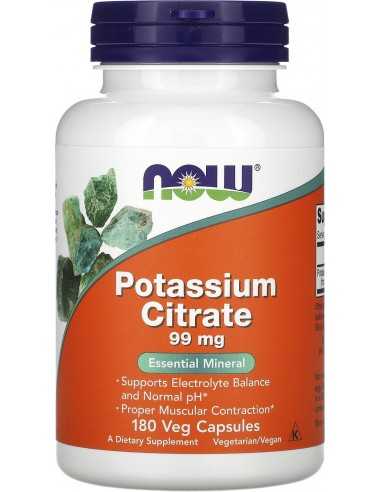 Now Foods, Potassium Citrate (Kaaliumtsitraat), 99 mg, 180 kapslit