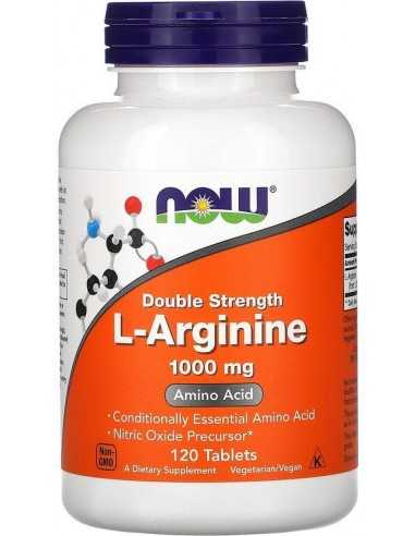 Now Foods, L-Arginine (L-Arginiin), Double Strength, 1,000 mg, 120 Tabletti