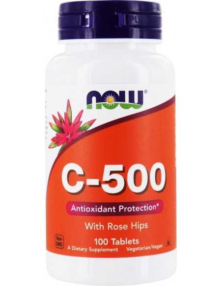 Now Foods, Vitamin C-500 With Rose Hips, 100 Tablets