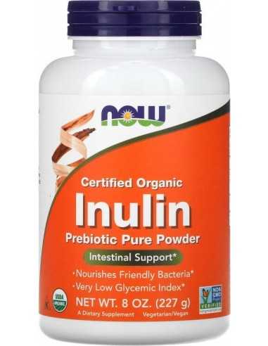 Now Foods, Certified Organic Inulin, Prebiotic Pure Powder, 8 oz (227 g)