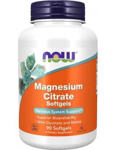 Now Foods, Magnesium Citrate (Magneesiumtsitraat), 90 geelkapslit