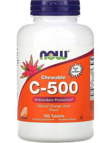 Vitamin Chewable C-500, Orange Juice Flavor, 100 Tablets