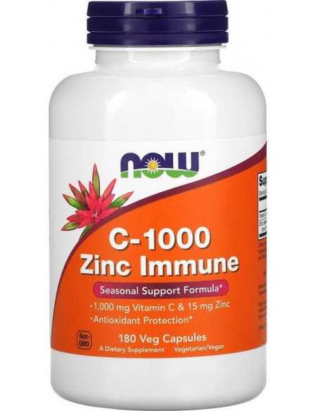 Now Foods, Vitamin C-1000 Zinc Immune, 1,000 mg & Zinc, 15 mg , 180 Veg Capsules