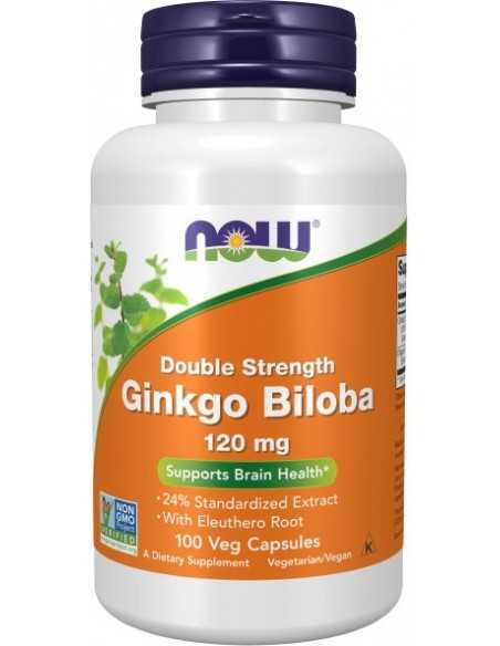 Now Foods, Ginkgo Biloba, Double Strength 120 mg, 100 Veg Capsules