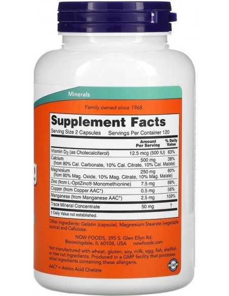 Now Foods, Cal-Mag Caps with Trace Minerals and Vitamin D, 240 Capsules