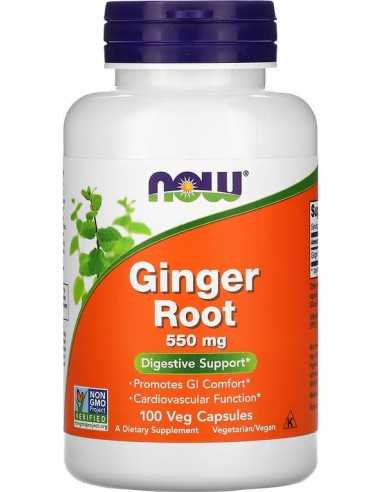 NOW Foods, Ginger Root (Ingverijuur), 550 mg, 100 Veg Capsules