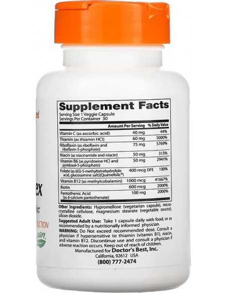 Doctor's Best, Fully Active B-Complex with Quatrefolic, 30vcaps
