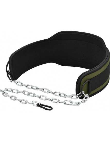 RDX T7 Weight Training Dipping Belt With Chain - Army Green