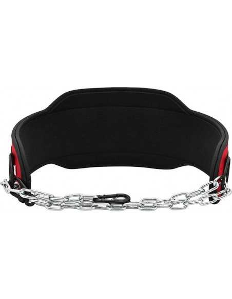 RDX T7 Weight Training Dipping Belt With Chain - Red